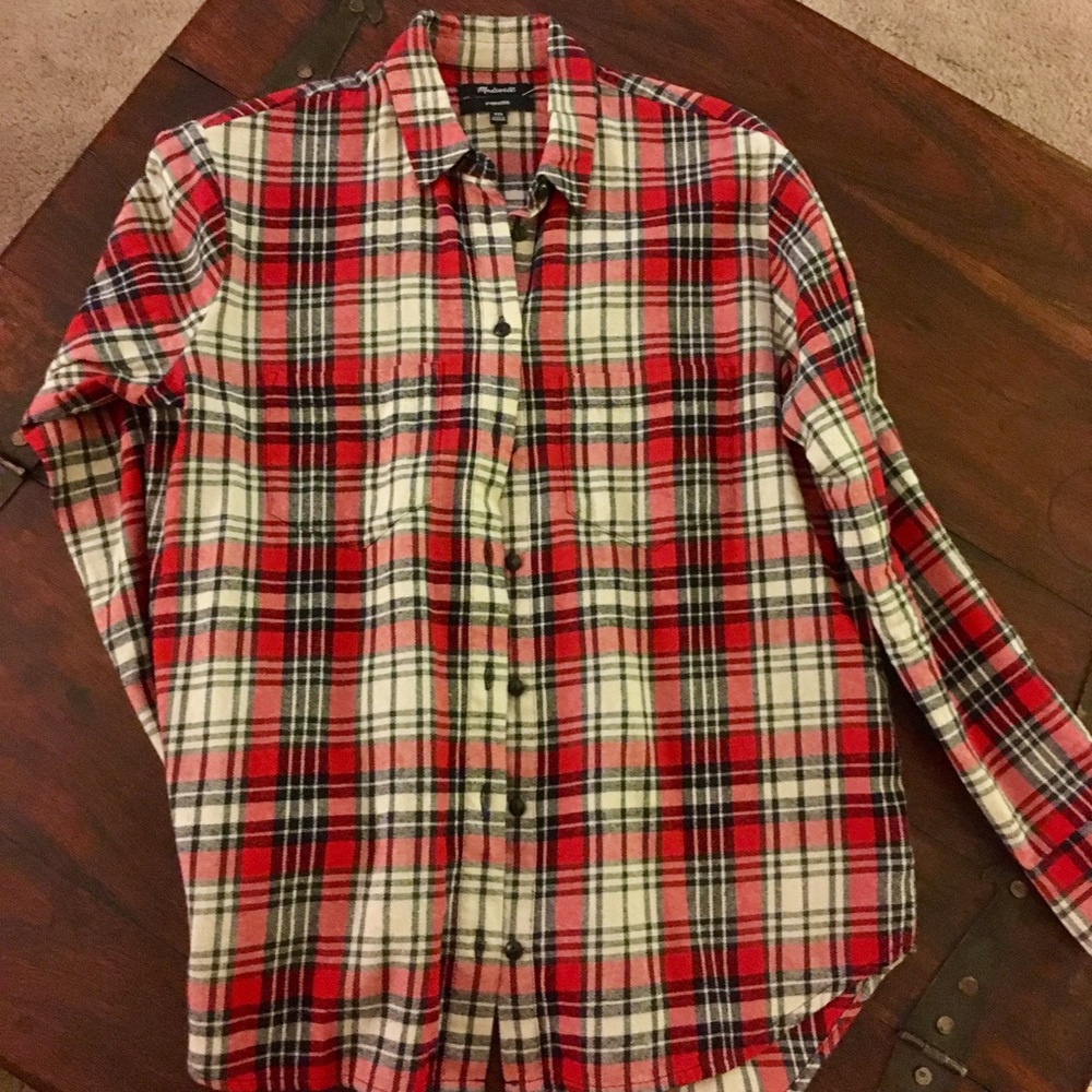 NWOT Madewell Ex boyfriend flannel shirt, XXS